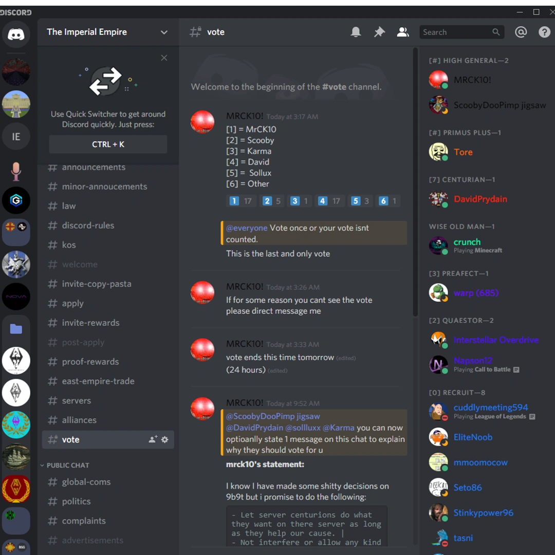 Imperials Elections history Imperial Empire Wiki Fandom