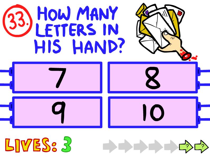 How many letters. The Impossible Quiz. Невозможный квиз 43 вопрос.