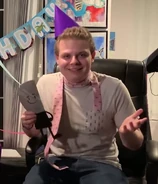 Justin in their birthday outfit (bonus Knife 2).