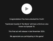 Fecha de estreno anunciada en la página web inanimateinsanity