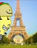 Taco and Lightbulb at The Eiffel Tower.
