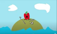 Apple stuck in a destroyed Idiotic Island