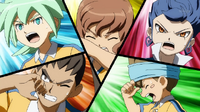 Fei, Shindou, Nishiki, Shinsuke and Tsurugi shocked