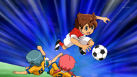 Kirino and Kariya sliding tackling Tenma CS 36 HQ