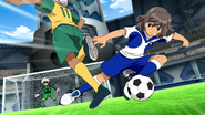 Shindou stealing the ball from Octa Pasun.