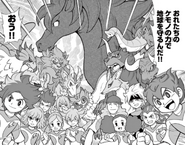 Earth Eleven all together in the manga