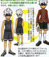 Artwork of Ibuki in the Gassan Kunimitsu soccer (goalkeeper) and basketball uniform.