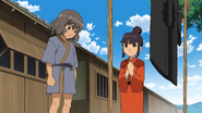 Shindou's change of clothing while his others are drying.