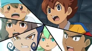 Tenma, Shinsuke, Shindou, Tsurugi, Fei and Nishiki shocked what Beta said.