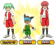 Fei, Kirino and Shinsuke in New Inazuma Japan