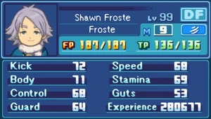 Chỉ số cơ bản của Fubuki (Trước khi kết hợp linh hồn với Atsuya) khi lên level 99 trong game phần 2