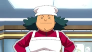 Shizune telling Inazuma Japan to eat as much as possible.