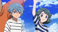 Hiura and Norika bid everyone farewell.