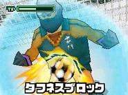 Toughness Block in the Inazuma Eleven 2: Kyoui no Shinryakusha game.