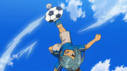 Kazemaru performing Tatsumaki Otoshi in Inazuma Eleven 3: Sekai e no Chousen!! Bomber's opening.