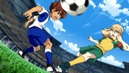 Cole tackling Tenma.