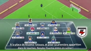 La formation de l'équipe Inazuma Japan contre l'équipe Etānaru Dansāzu durant la seconde période