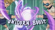 Unicorn Boost in Inazuma Eleven's English localization (second typography).