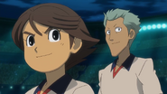 Domon and Ichinose during the opening ceremony.