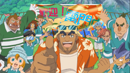 Oumihara welcoming Raimon with a surprise party.