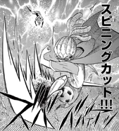 Spinning Cut in chapter 22 of the Inazuma Eleven manga.