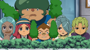 Rika, Touko, Kabeyama, Kurimatsu, Kazemaru and Midorikawa's expression when they see Endou and Fuyuka.