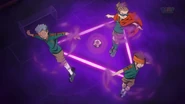Kidou, Endou, and Domon using Death Zone.