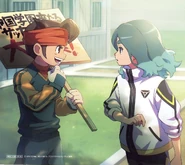 Promotional shikishi of Endou and Unmei.