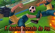 Fulgurante Double Tornade de Feu dans le jeu Inazuma Eleven GO Chrono Stones.