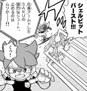 Shellbit Burst in chapter 18 of the Inazuma Eleven GO Baku Gaidenshuu manga.