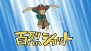 Hyakuretsu Shot in episode 2 of the Inazuma Eleven anime.