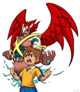 537344ad446cc3.jpg (195 kio) Un ouvrage d'art officiel d'Arion, invoquant Pégase, pour la promotion des jeux Inazuma Eleven GO