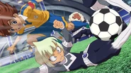 Netan slide tackling Tenma.
