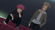 Nishikage and Nosaka watching the match between Teikoku and Inakuni.