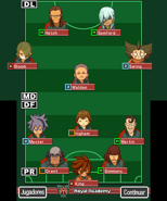 Formación de la Royal Academy en Inazuma Eleven (Versión Japonesa y Americana; Post-game).