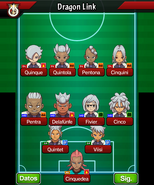 Formación del Dragon Link en los videojuegos de Inazuma Eleven GO Galaxy (Puerta de Leyendas)