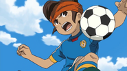 Mark con el uniforme del Inazuma Japón cuando juega como líbero