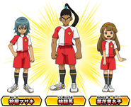 Artwork de Aitor, Roma y Goldie en Inazuma Eleven GO VS Little Battlers eXperience W