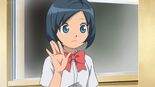 Aoi con el uniforme del Raimon