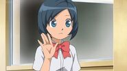 Aoi con el uniforme del Raimon