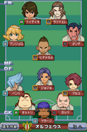 Formación de Orfeo en Inazuma Eleven 3 (Amistoso / Visitante)