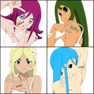 Algunas de mis OC's del GO!: Lexie Foster, Ashley Wright, Mellie Crossworld y Twila Wind