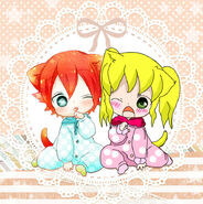 Hiroto y Saray chibi