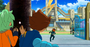 Tenma and Fey watching Endou in the past.
