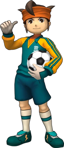 Render tridimensionale di Mark Evans con la divisa da portiere della Raimon Eleven.