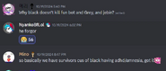 Nyanko saying Black forgot to kill Gray, Jevin, and Fun Bot
