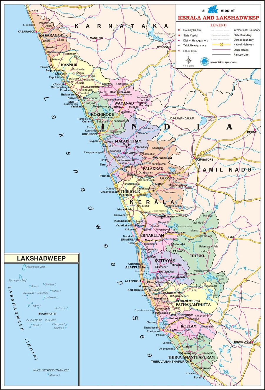 Map Of Kerala Malayalam Kerala | India | Fandom
