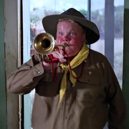 Herman with his bugle.