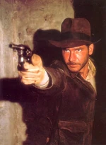 Indy engages Toht and his men in a gunfight.