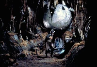 Indy being chased by a giant boulder